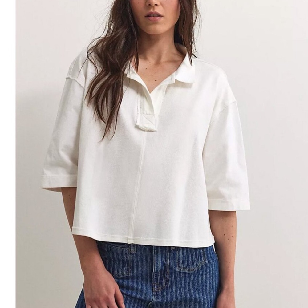NWT FREE PEOPLE Denmark Polo / Clean Ivory Large